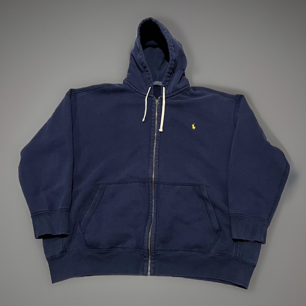 Polo Ralph Lauren Mens Navy Blue Comfort Warm Classic Zip-Up Hoodie Big 3XB